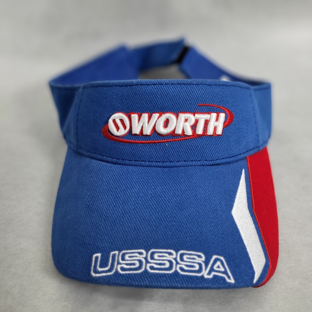 WORTH USSSA SOFTBALL VISOR HAT CAP ADJUSTABLE STRAPBACK Blue